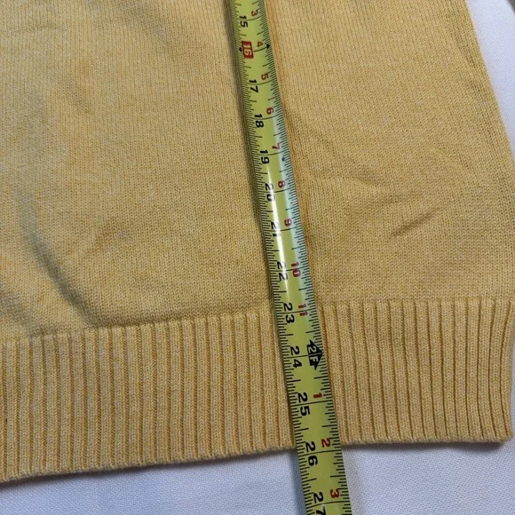 Tommy Hilfiger Sweater Men's M Yellow Essential Mini Flag Logo Vintage Round - Picture 13 of 16